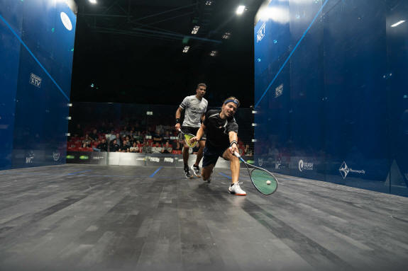 David Baillargeon takes on Lwamba Chileshe during the New Zealand Open